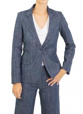 Giacca in denim con bottone "Luna"